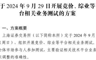 今日上交所全网测试！划重点：集中申报大量订单时 验证竞价处理平稳运行