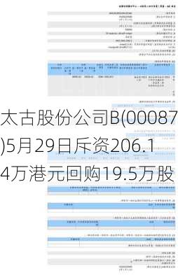 太古股份公司B(00087.HK)9月30日耗资225万港元回购21.5万股-第1张图片-领航者区块链资讯站